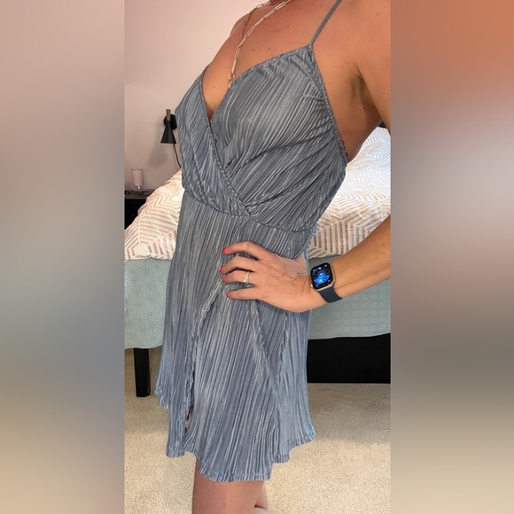 arc n.c. Dresses & Skirts - Blue pleated slip mini dress with spaghetti straps - size small